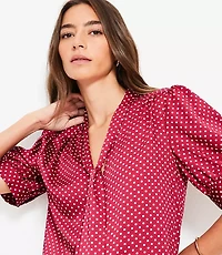 Dotted Bow Blouse