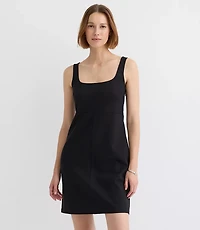 Topstitched Ponte Square Neck Dress