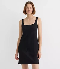 Topstitched Ponte Square Neck Dress