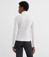 Heathered Jersey Turtleneck Top