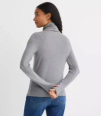 Heathered Jersey Turtleneck Top