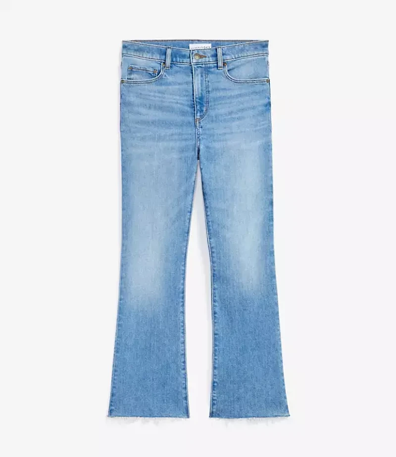 Fresh Cut High Rise Kick Crop Jeans Authentic Light Indigo Wash