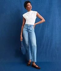 Fresh Cut High Rise Kick Crop Jeans Authentic Light Indigo Wash