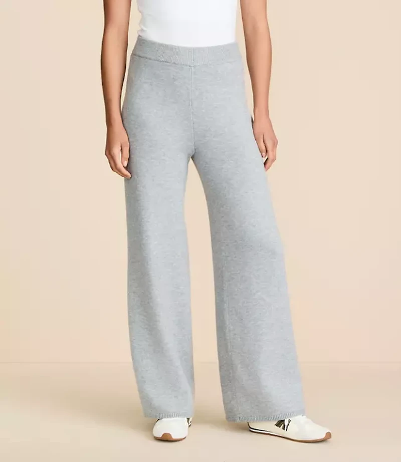 Lou & Grey Heathered Wide Leg Sweater Pants