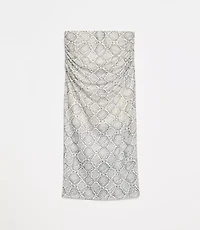LOFT Versa Snake Print Mesh Ruched Midi Skirt