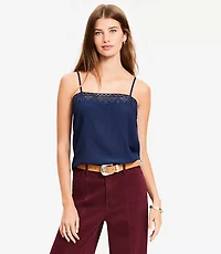 Lace Trim Pintucked Cami