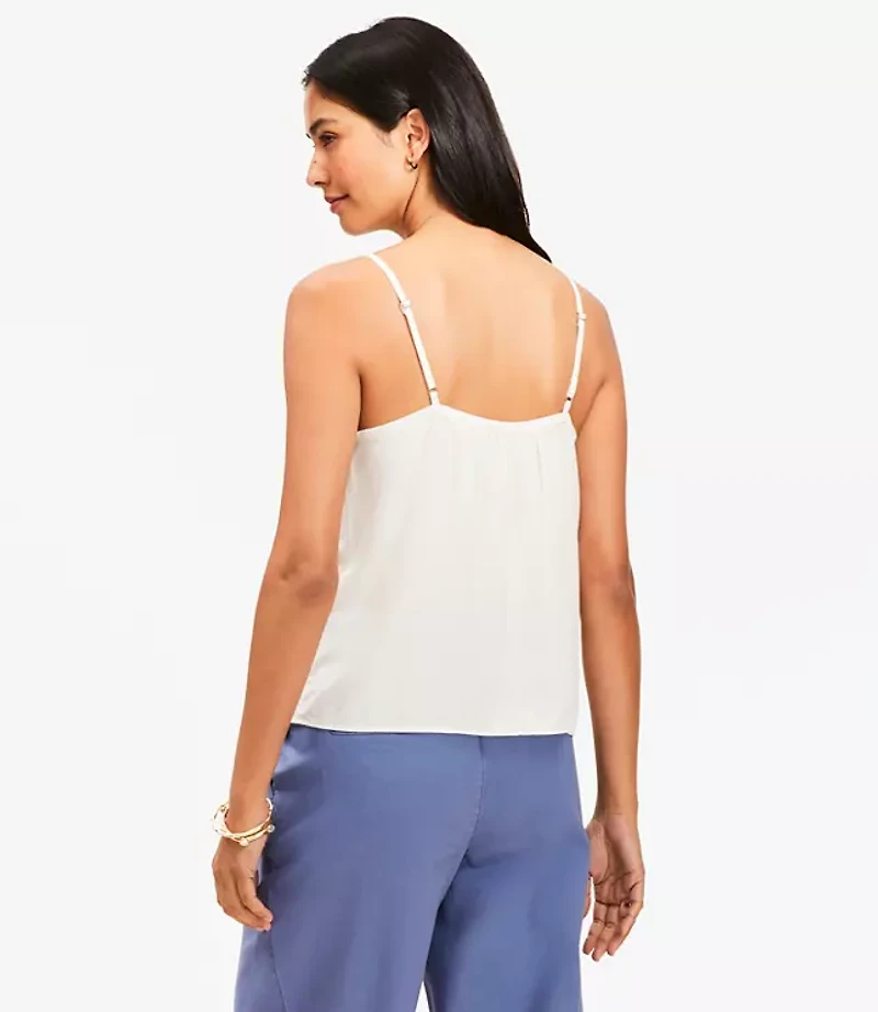 Lace Trim Pintucked Cami