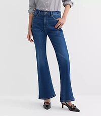 High Rise Relaxed Flare Jeans Medium Wash