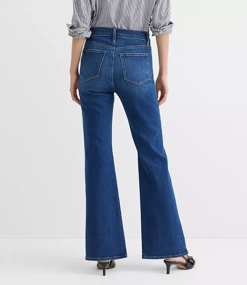 High Rise Relaxed Flare Jeans Medium Wash