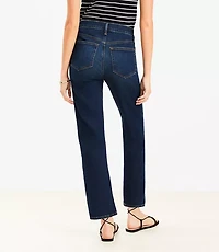 Petite Curvy Mid Rise Slim Jeans in Rich Dark Indigo Wash