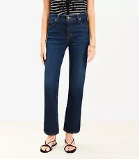 Petite Curvy Mid Rise Slim Jeans in Rich Dark Indigo Wash