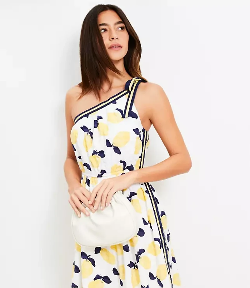 Petite Lemon Tie One Shoulder Midi Dress