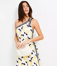 Petite Lemon Tie One Shoulder Midi Dress