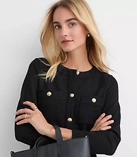Tweed Button Mini Pocket Dress