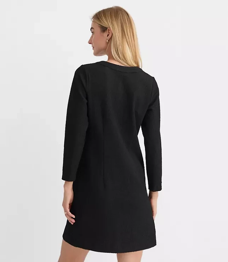 Tweed Button Mini Pocket Dress