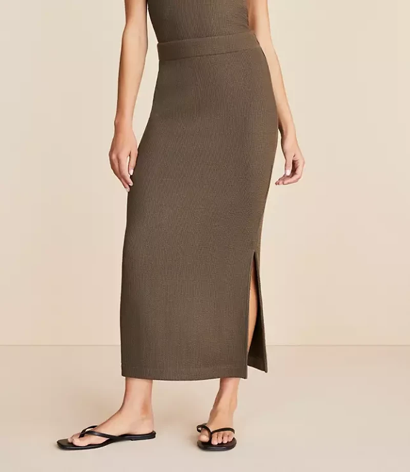 Lou & Grey Crinkle Midi Skirt