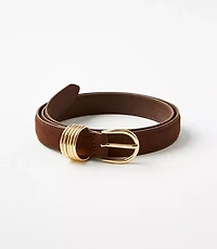 Suede Stacked Metal Keeper Belt
