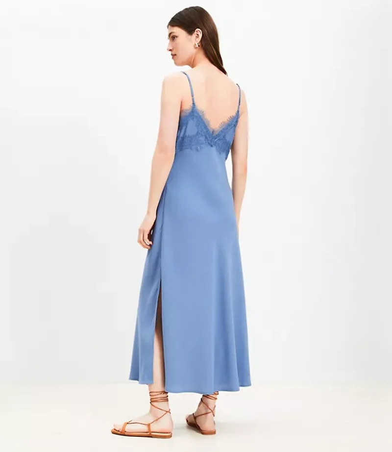 Lace Trim Midi Slip Dress
