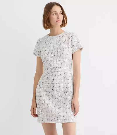 Tweed Short Sleeve Mini Dress