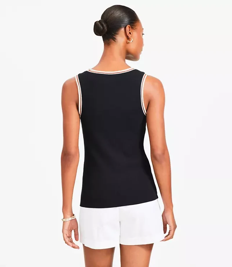 Petite Perfect Ribbed Scoop Neck Tank Top