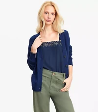 Petite V-Neck Pocket Cardigan