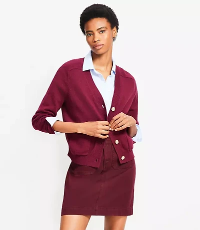 Petite V-Neck Pocket Cardigan