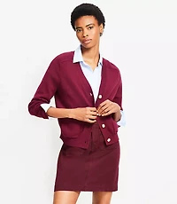 Petite V-Neck Pocket Cardigan