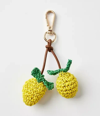 Straw Lemon Bag Charm