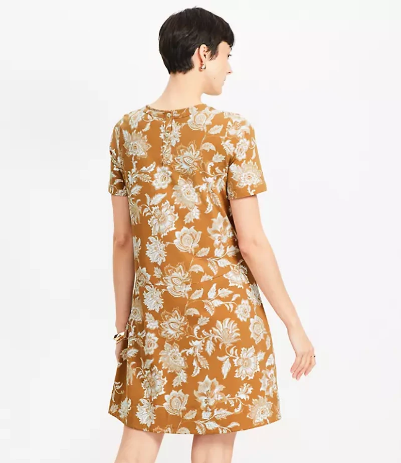 Petite Floral Seamed Mini Dress