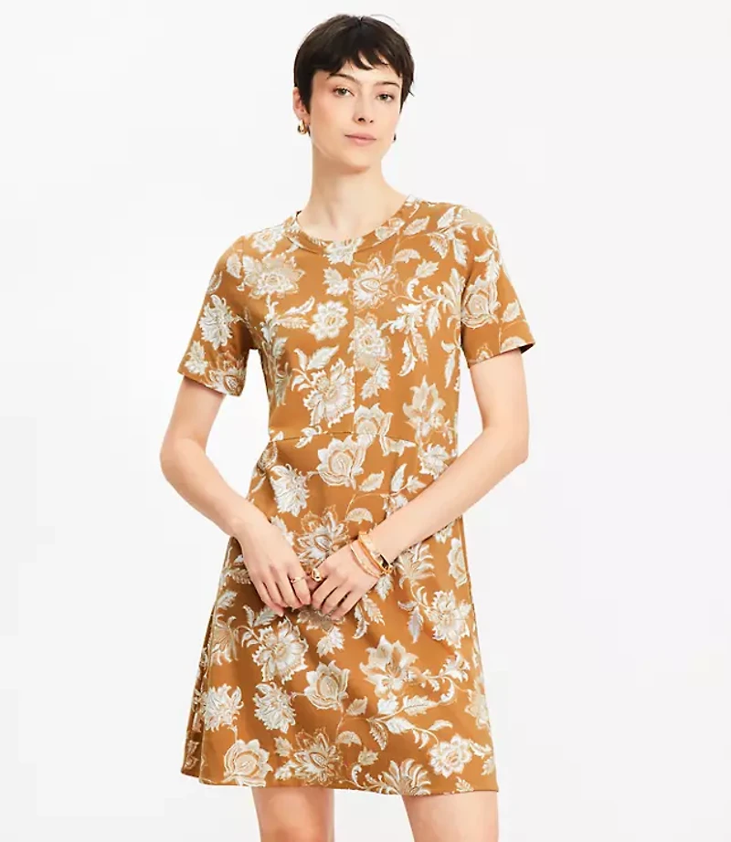 Petite Floral Seamed Mini Dress