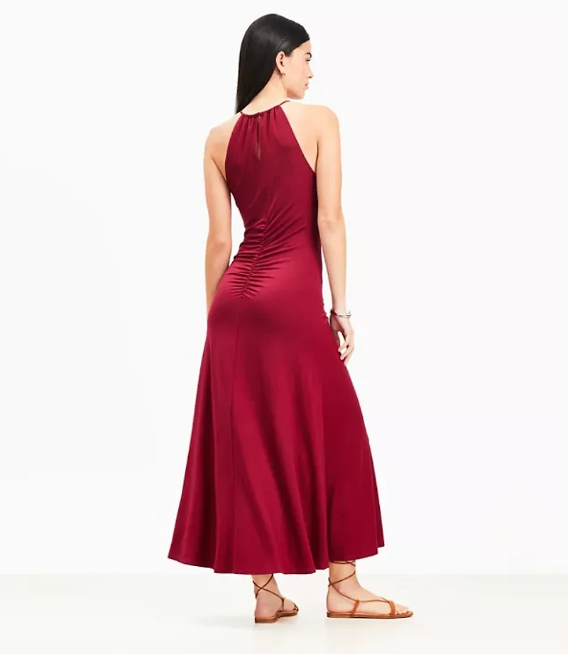 Ruched Midi Halter Dress
