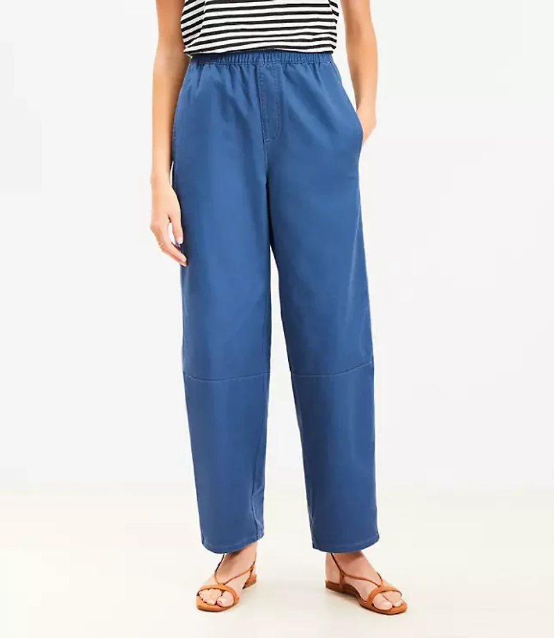 Pull On Barrel Pants Twill