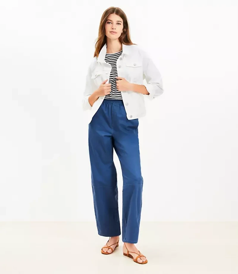 Pull On Barrel Pants Twill