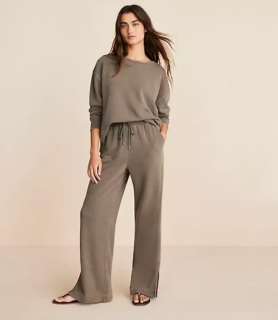 Lou & Grey Washed Cozy Cotton Straight Leg Sweatpants