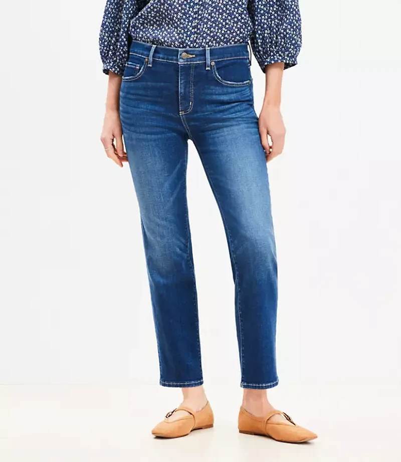 Petite Mid Rise Slim Jeans in Original Medium Stone Wash