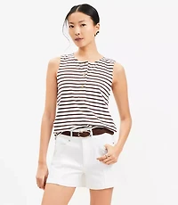 Striped Henley Tank Top