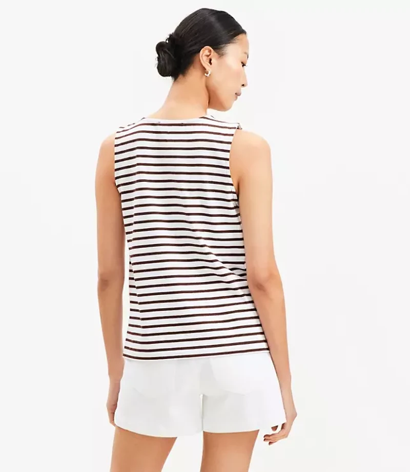 Striped Henley Tank Top