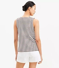 Striped Henley Tank Top