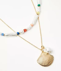 Pearlized Layered Coin Necklace