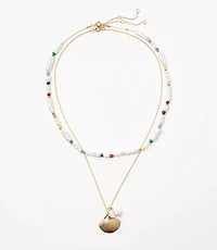 Pearlized Layered Coin Necklace