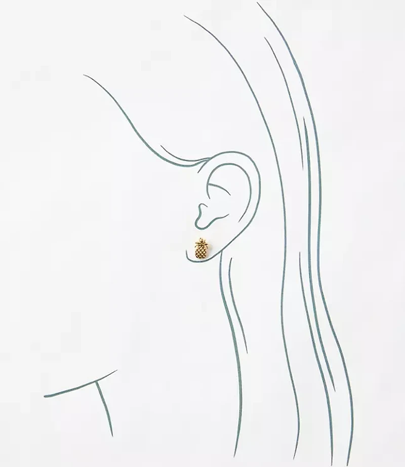 Pineapple Stud Earring Set