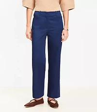Petite Darted Straight Pants in Stretch Cotton