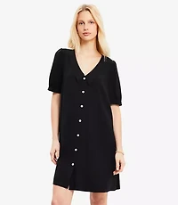 Petite Collared Button Mini Dress