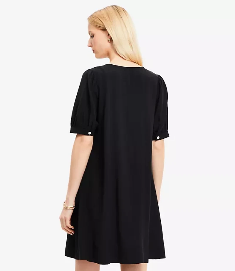 Petite Collared Button Mini Dress