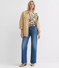 Petite High Rise Wide Leg Jeans Vintage Dark Wash
