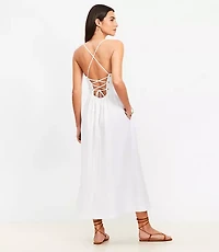 LOFT Beach Strappy Back Midi Dress
