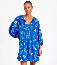 Petite LOFT Beach Seaside Tie Neck Pocket Swimsuit Coverup