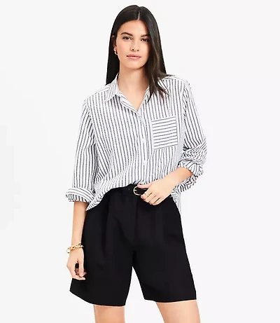 Petite Dobby Everyday Relaxed Pocket Shirt