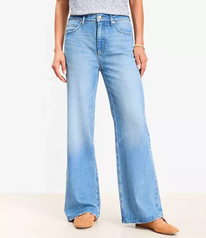 Curvy High Rise Wide Leg Jeans Vintage Indigo