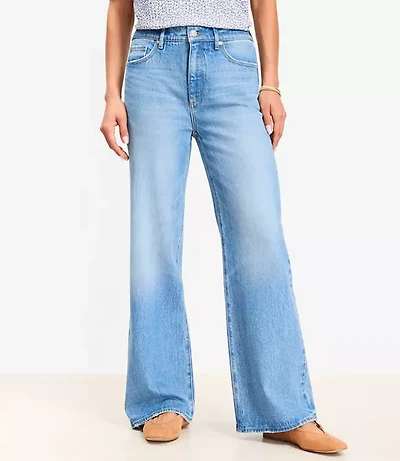 Curvy High Rise Wide Leg Jeans Vintage Indigo